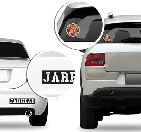 Silver 3D Look US Marines Eagle Globe Shaped Sticker (Vinyl Decal for Cars, Trucks, Laptops, Water Bottles (3 inch) USMC Licensed in Saudi Arabia