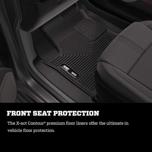 Husky Liners X-act Contour Floor Mats | Fits 1999-2007 Chevrolet Silverado & GMC Sierra 1500; 2001-2007 Silver-Sierra 2500/3500, Ext & Crew Cab (07 Classic Body) | Front Row, 2-pc Black - 52111 in Saudi Arabia