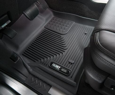 Husky Liners X-act Contour Floor Mats | Fits 1999-2007 Chevrolet Silverado & GMC Sierra 1500; 2001-2007 Silver-Sierra 2500/3500, Ext & Crew Cab (07 Classic Body) | Front Row, 2-pc Black - 52111 in Saudi Arabia