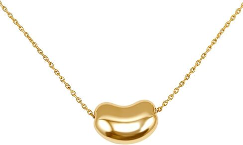 18K Gold Plated Adjustable Bean Pendant Necklace for Women | Trendy Minimalist Gold Jewelry Gift | Hypoallergenic & Lead-Free in Saudi Arabia