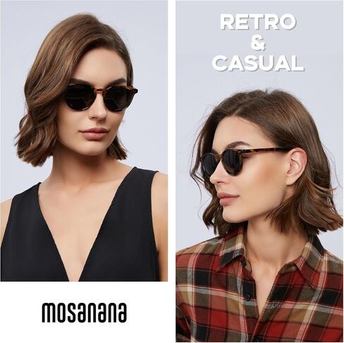 mosanana Round Polarized Sunglasses with Spring Hinges for Women Men Classic Retro Style MS52361 in Saudi Arabia