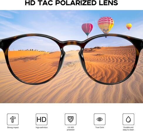 mosanana Round Polarized Sunglasses with Spring Hinges for Women Men Classic Retro Style MS52361 in Saudi Arabia