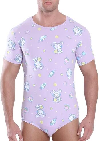 الرجال القصيرة الأكمام bodysuit بيجاما الباندا طباعة bodysuit قطعة واحدة بيجاماس رومبيز الأساسي in Kuwait