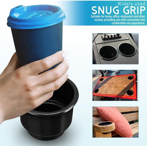 4Pcs Cup Holder Inserts, Car Cup Holder Recliner Sofa Armrest Cup Inserts, Plastic Universal Beverage Can Holder for RV Boat Car Golf Cart (Bottom: 2.8", Top: 3.6", Height: 3.6") in Saudi Arabia