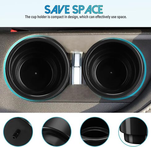 4Pcs Cup Holder Inserts, Car Cup Holder Recliner Sofa Armrest Cup Inserts, Plastic Universal Beverage Can Holder for RV Boat Car Golf Cart (Bottom: 2.8", Top: 3.6", Height: 3.6") in Saudi Arabia
