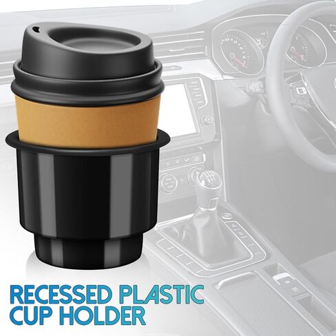 4Pcs Cup Holder Inserts, Car Cup Holder Recliner Sofa Armrest Cup Inserts, Plastic Universal Beverage Can Holder for RV Boat Car Golf Cart (Bottom: 2.8", Top: 3.6", Height: 3.6") in Saudi Arabia