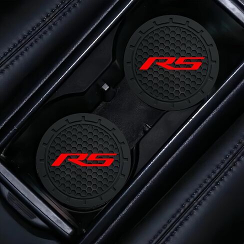 2Pcs RS Car Cup Holder Coasters Stylish Non-Slip Car Coasters 2.75 Inch Compatible with Equinox Malibu Camaro Traverse Blazer Cruze Trailblazer Trax Sonic Spark Interior Accessories (RED) in Saudi Arabia