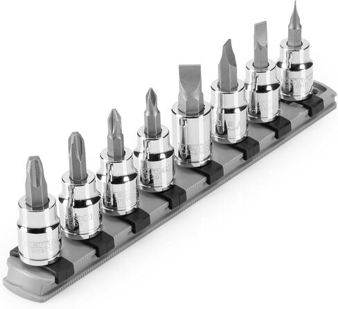 TEKTON 3/8 Inch Drive Phillips/Slotted Bit Socket Set with Rail, 8-Piece (#1-#4, 3/16-3/8 in.) | SHB91109 in Saudi Arabia