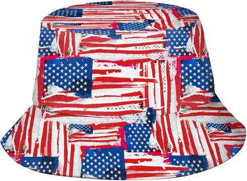 American Flag Bucket Hats Fashion Sun Cap Packable Fisherman Hat for Women Men Patriotic USA Flag Hat in Saudi Arabia