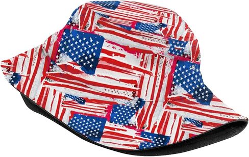 American Flag Bucket Hats Fashion Sun Cap Packable Fisherman Hat for Women Men Patriotic USA Flag Hat in Saudi Arabia