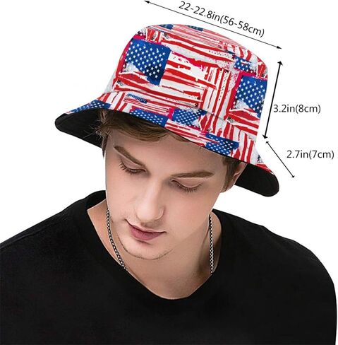 American Flag Bucket Hats Fashion Sun Cap Packable Fisherman Hat for Women Men Patriotic USA Flag Hat in Saudi Arabia