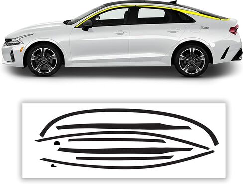 BOGAR TECH DESIGNS Side Window Chrome Delete Vinyl Wrap, Car Stickers Vinyl Decals for Car Accessories Compatible with Kia K5 2021-2025 (Gloss Black) in Saudi Arabia