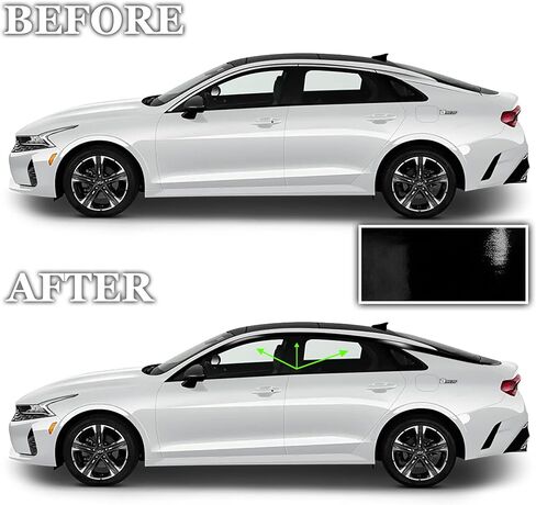 BOGAR TECH DESIGNS Side Window Chrome Delete Vinyl Wrap, Car Stickers Vinyl Decals for Car Accessories Compatible with Kia K5 2021-2025 (Gloss Black) in Saudi Arabia