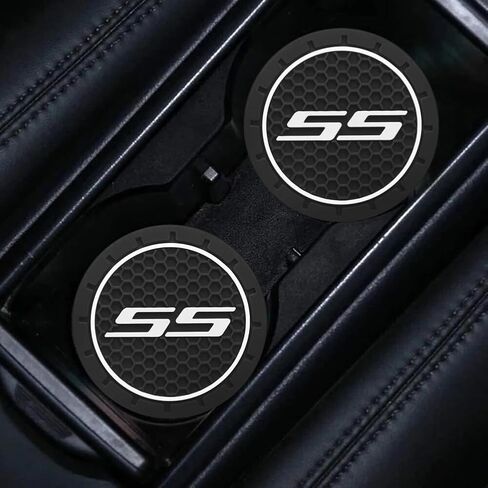 2PCS RS CAR CUP COSTERS SIDSING SILIP NON-SLIP CARATERS 2.75 بوصة متوافقة مع Exhinox Malibu Camaro Traverse Blazer Cruze Trailblazer Trains Sonic Spark Interior Association (Red) in Kuwait