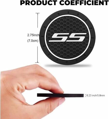 2PCS RS CAR CUP COSTERS SIDSING SILIP NON-SLIP CARATERS 2.75 بوصة متوافقة مع Exhinox Malibu Camaro Traverse Blazer Cruze Trailblazer Trains Sonic Spark Interior Association (Red) in Kuwait