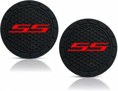 2Pcs RS Car Cup Holder Coasters Stylish Non-Slip Car Coasters 2.75 Inch Compatible with Equinox Malibu Camaro Traverse Blazer Cruze Trailblazer Trax Sonic Spark Interior Accessories (RED) in Saudi Arabia