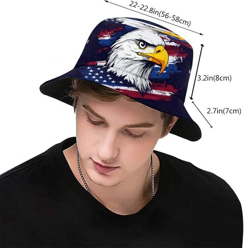 American Flag Bucket Hats Fashion Sun Cap Packable Fisherman Hat for Women Men Patriotic USA Flag Hat in Saudi Arabia