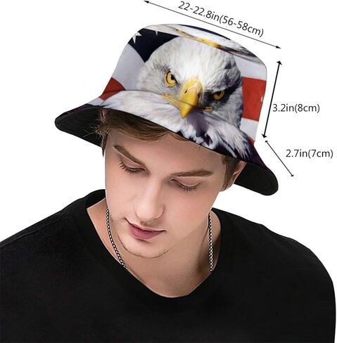 American Flag Bucket Hats Fashion Sun Cap Packable Fisherman Hat for Women Men Patriotic USA Flag Hat in Kuwait