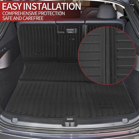 Storage Mats and Cargo Liners Compatible with 2020-2024 Tesla Model Y Trunk Mat 5 Seater TPE All Weather Tray Mats Protector Cover Interior Accessories（3 PCS） in Saudi Arabia