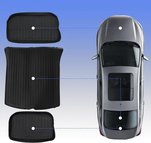 حصائر التخزين وبطانات الشحن المتوافقة مع 2020-2024 Tesla Model Y Trunk Mat 5 مقاعد TPE لجميع الأحوال الجوية غطاء حامي الملحقات الداخلية (3 قطع) in Kuwait