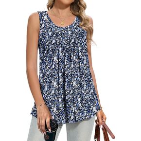 Women's Tank Tops Summer Sleeveless Tunic Tops Shirts Blouses Round Neck Loose Fit M-3XL in Saudi Arabia