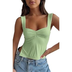Women Cute Summer Crop Tank Top Teen Girls Trendy Sexy Y2K Strappy Going Out Tops in Kuwait