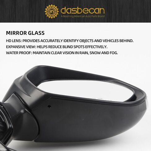 DASBECAN SADENGER Side Door Mirror أبيض متوافق مع 2020-2025 Toyota Corolla SE & SE مدفأة مع إشارة نيلشيد اليمنى الخلفية مرآة مرآة الدليل. in Kuwait