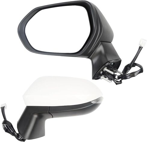 DASBECAN SADENGER Side Door Mirror أبيض متوافق مع 2020-2025 Toyota Corolla SE & SE مدفأة مع إشارة نيلشيد اليمنى الخلفية مرآة مرآة الدليل. in Kuwait