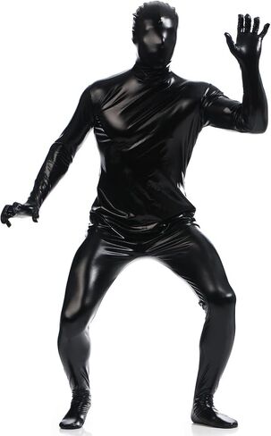 Ensnovo Mens Shiny Metallic Zentai One Piece Spandex Skin Suits Costume in Saudi Arabia