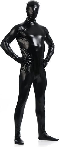 Ensnovo Mens Shiny Metallic Zentai One Piece Spandex Skin Suits Costume in Saudi Arabia
