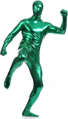 Ensnovo Mens Shiny Metallic Zentai One Piece Spandex Skin Suits Costume in Saudi Arabia