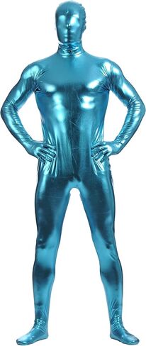 Ensnovo Mens Shiny Metallic Zentai One Piece Spandex Skin Suits Costume in Saudi Arabia