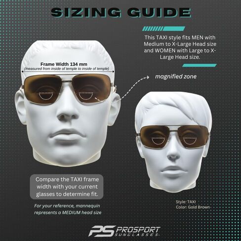 Prosport Square Aviator استقطاب نظارات شمسية ثنائية البؤرة قراء المستطيلات الصيد يقود ركوب القوارب المعدنية الرمادية الداكنة الرجال النساء in Saudi Arabia