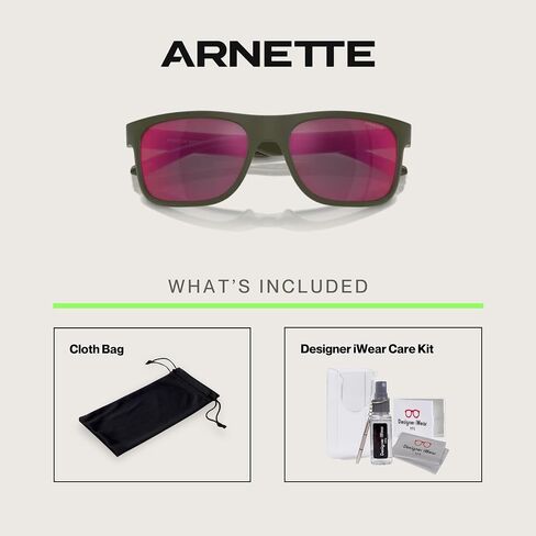 Arnette Khim AN4341 Square Sunglasses for Men + حزمة مع مجموعة نظارات مصممة Iwear مجانية in Kuwait