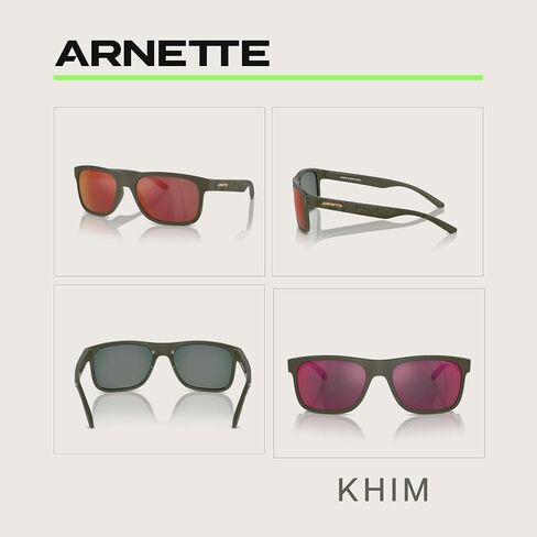 Arnette Khim AN4341 Square Sunglasses for Men + حزمة مع مجموعة نظارات مصممة Iwear مجانية in Kuwait