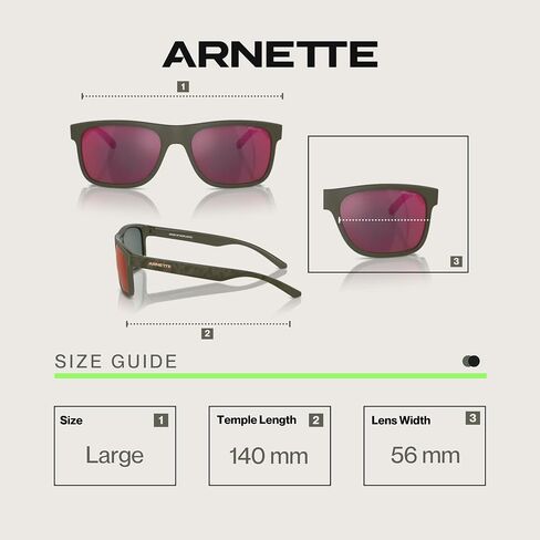 Arnette Khim AN4341 Square Sunglasses for Men + حزمة مع مجموعة نظارات مصممة Iwear مجانية in Kuwait