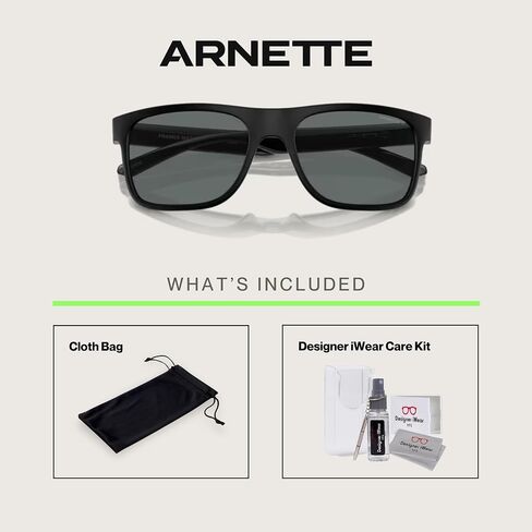 Arnette Khim AN4341 Square Sunglasses for Men + حزمة مع مجموعة نظارات مصممة Iwear مجانية in Kuwait