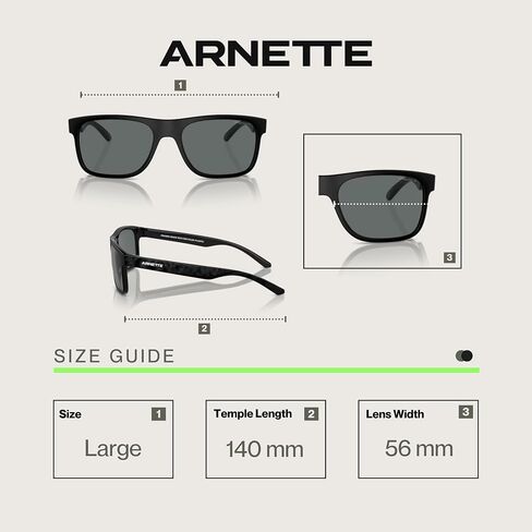 Arnette Khim AN4341 Square Sunglasses for Men + حزمة مع مجموعة نظارات مصممة Iwear مجانية in Kuwait