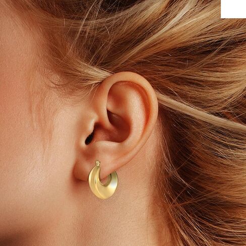 wgoud 6 Pairs Gold Hoop Earrings for Women,14K Gold Plated Lightweight Chunky Open Teardrop Hoops for Women,Trendy Gold Twisted Huggie Hoop Earrings in Kuwait