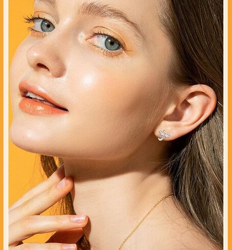 Cute Dragonfly Cartilage Mini Hoop Earrings for Women 925 Sterling Silver Tragus 2nd 3rd Hole Tiny Huggie Hoops Hypoallergenic 7mm Cuffs Earring Fashion Jewelry Gifts Christmas in Saudi Arabia