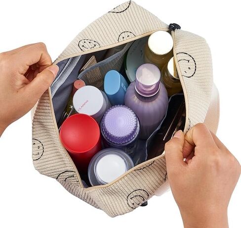 حقيبة مستحضرات التجميل النسائية الكبيرة حقائب مكياج لطيفة سروال قصير حقيبة مستحضرات التجميل المحمولة منظم ماكياج السفر حقيبة أدوات الزينة in Kuwait