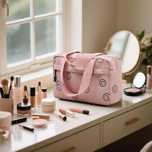 حقيبة مستحضرات التجميل النسائية الكبيرة حقائب مكياج لطيفة سروال قصير حقيبة مستحضرات التجميل المحمولة منظم ماكياج السفر حقيبة أدوات الزينة in Kuwait