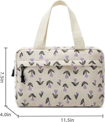 Women Cosmetic Bag Large Makeup Bags Cute Corduroy Cosmetic Pouch Portable Makeup Organizer Travel Toiletry Bag in Saudi Arabia