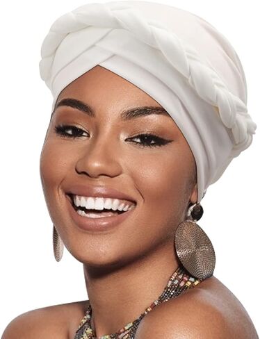 DRESHOW عمامة غطاء شعر جدائل ملتوية مسبقًا مربوط قبعة التفاف قبعة أفريقية أغطية رأس للنساء السود غطاء للسرطان الكيميائي in Kuwait