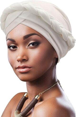 DRESHOW عمامة غطاء شعر جدائل ملتوية مسبقًا مربوط قبعة التفاف قبعة أفريقية أغطية رأس للنساء السود غطاء للسرطان الكيميائي in Kuwait