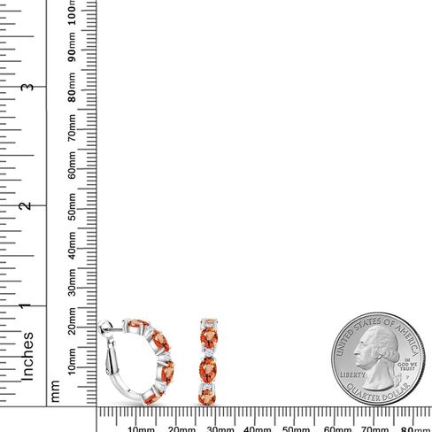 Gem Stone King 925 Sterling Silver Purple Amethyst Hoop Earrings For Women (3.78 Cttw, Gemstone Birthstone, Oval 6X4MM) in Saudi Arabia