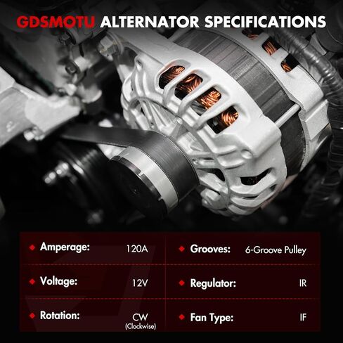 Alternator Fit for for Pontiac G8 2008-2009 V6 3.6L, Replace AMT0209, 11420, 120Amp 12V in Saudi Arabia
