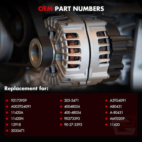 Alternator Fit for for Pontiac G8 2008-2009 V6 3.6L, Replace AMT0209, 11420, 120Amp 12V in Saudi Arabia
