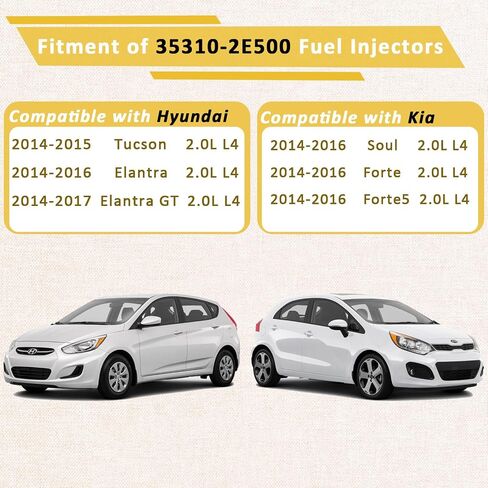 35310-2E500 حاقنات الوقود GDI 2.0L ذات الضغط العالي ، متوافقة مع/KIA 2.0 Soul Forte 2014-2016 ، متوافق مع/Hyundai Elantr Tucson 2014-2015 | 6 ثقوب | | مجموعة من 4 | in Saudi Arabia