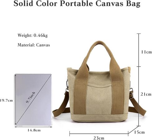 Canvas Tote Bag for Women Small Handbag Satchel Bag Shoulder Bag Top Handle Bag Messenger Bag Casual Crossbody Bag in Saudi Arabia